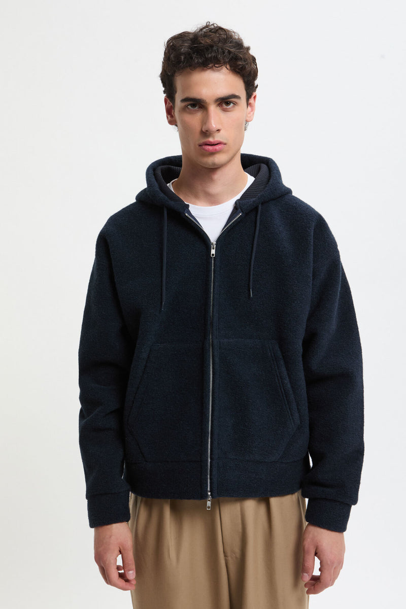 Felpa con Zip Integrale Silver