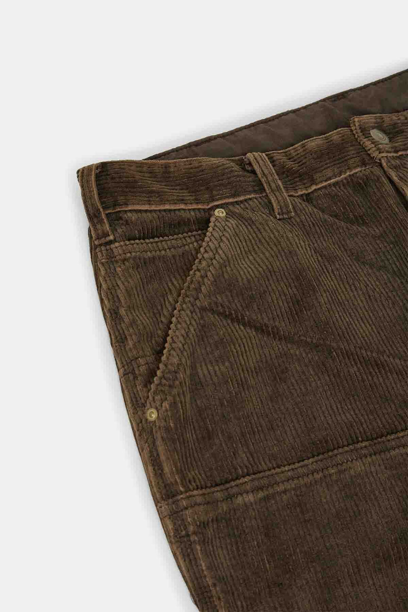 Pantaloni in velluto a coste effetto sbiadito a gamba ampia
