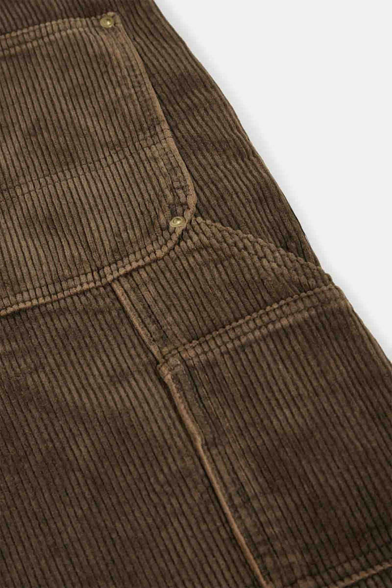 Pantaloni in velluto a coste effetto sbiadito a gamba ampia