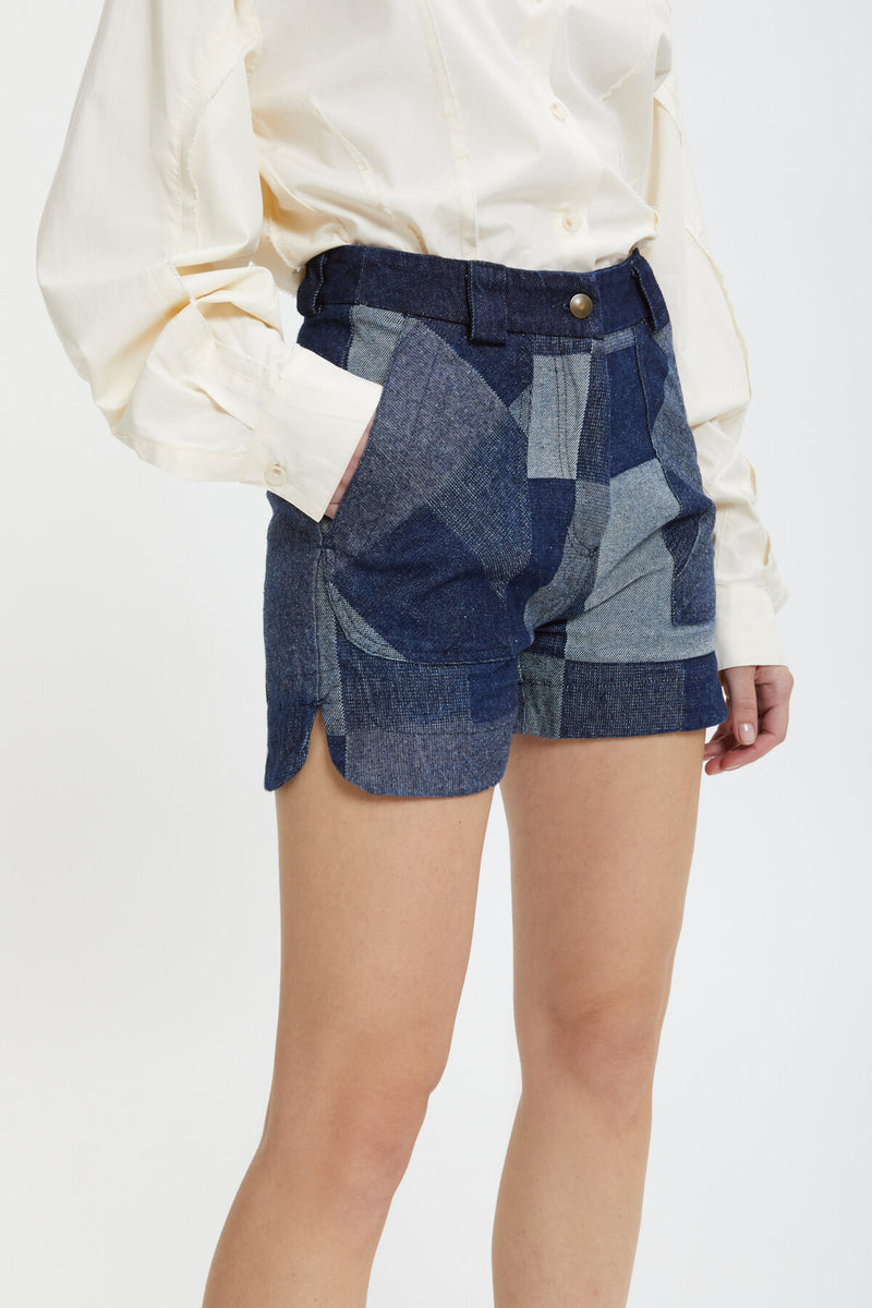 Pantaloncini Padam In Denim Con Patch