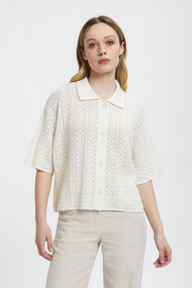 Camicia Loch In Crochet Di Lana