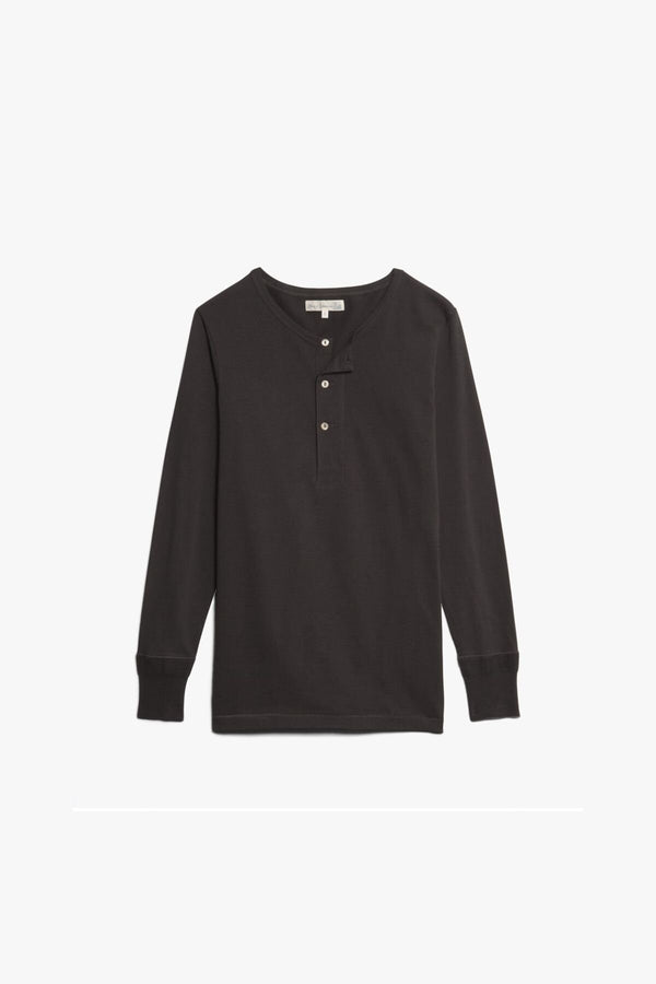 Loopwheeled Henley L/S T-Shirt