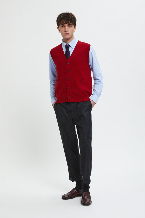 Button Knit Vest Solid