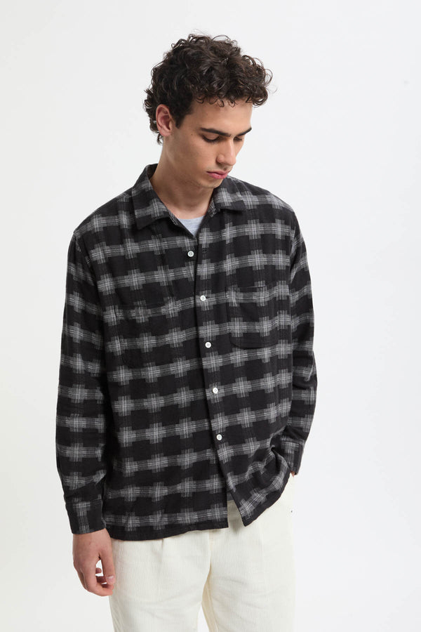 Open Collar Brushed Satin