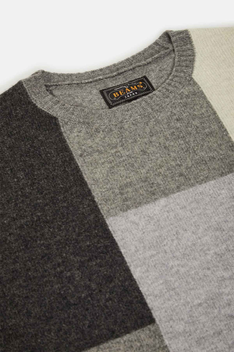 Intarsia Black Pattern Crew Sweater