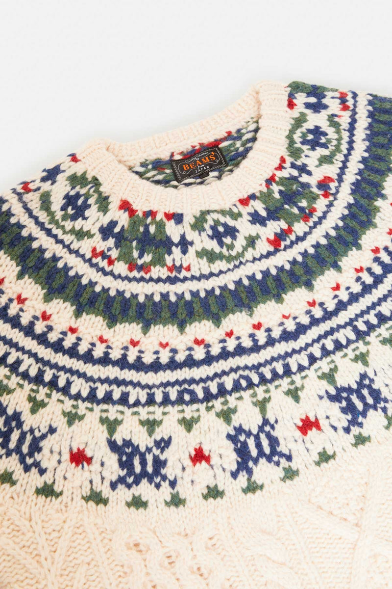 Maglia girocollo a Trecce Stile Nordico