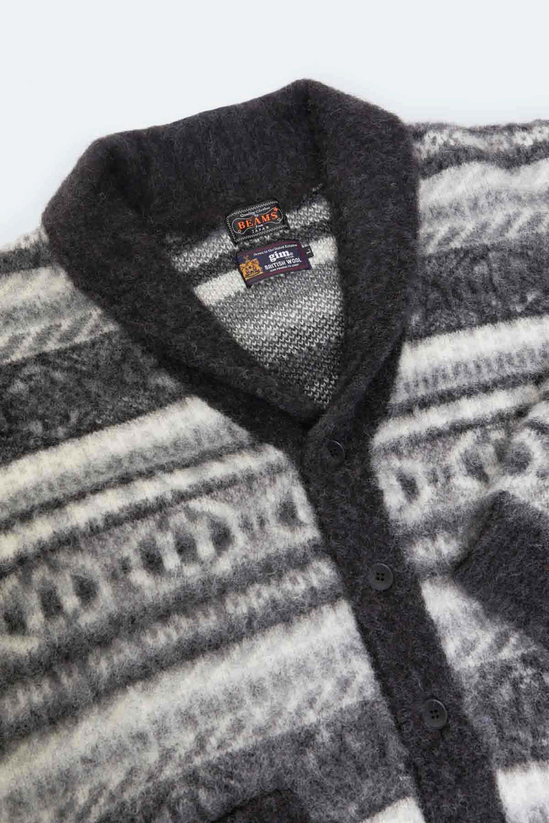 Cardigan Shaggy con collo a Scialle