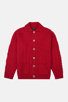 Cardigan Aran Patchwork