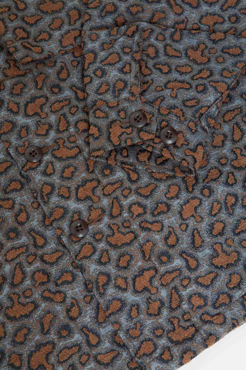 Military Shirt Jacket Camo Jacquard