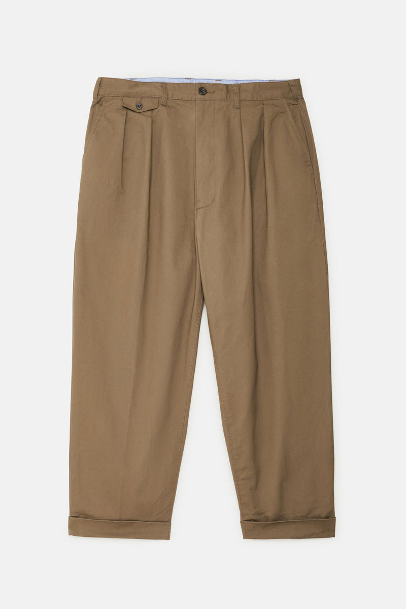 2 Pleats Tapered Twill Pants