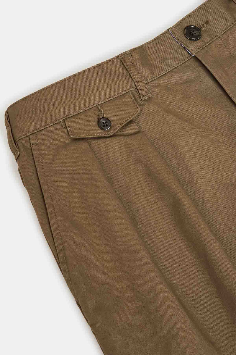 2 Pleats Tapered Twill Pants