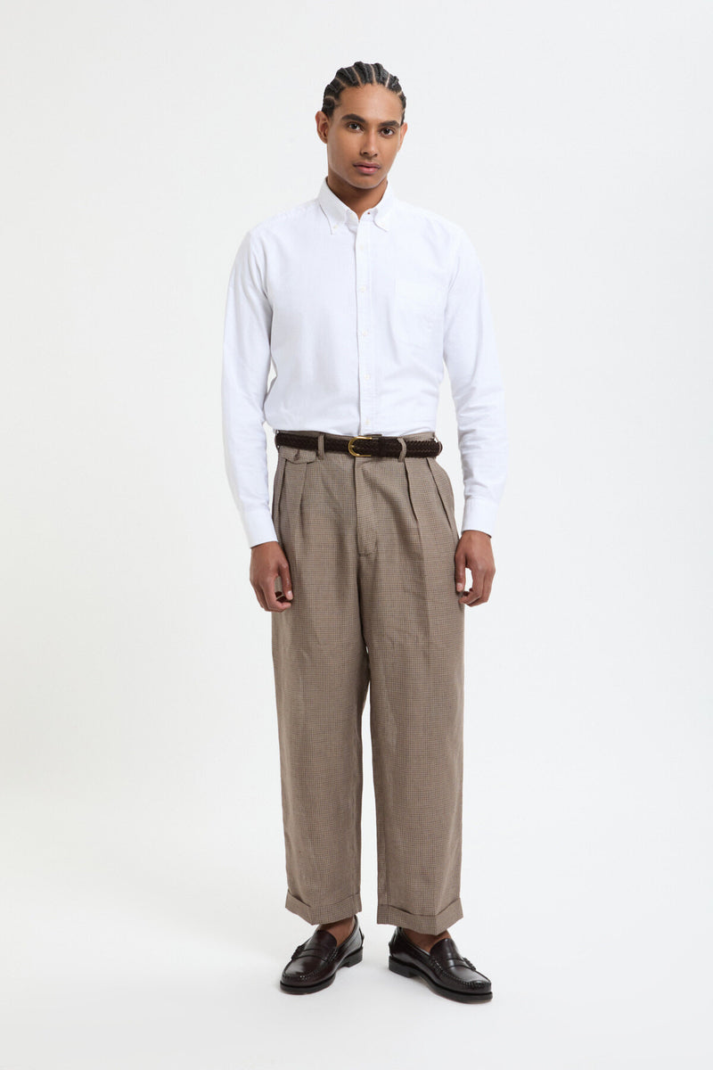 2 Pleats Trousers Linen Cupra