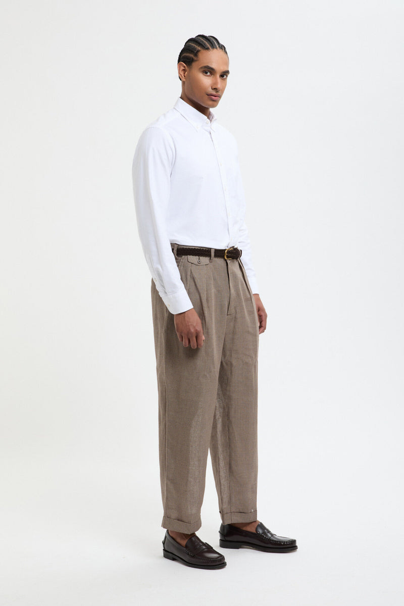 2 Pleats Trousers Linen Cupra