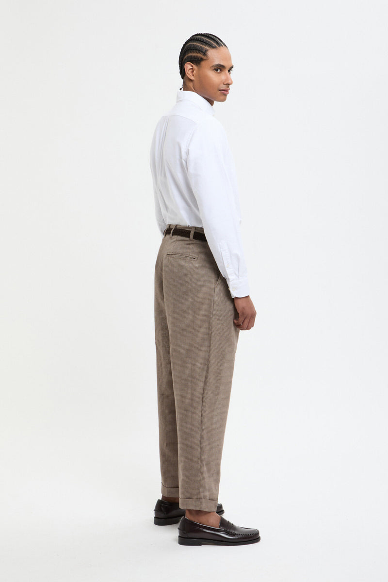 2 Pleats Trousers Linen Cupra