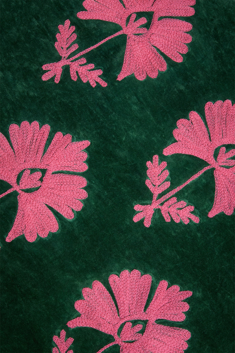 Long velvet embroidery jas