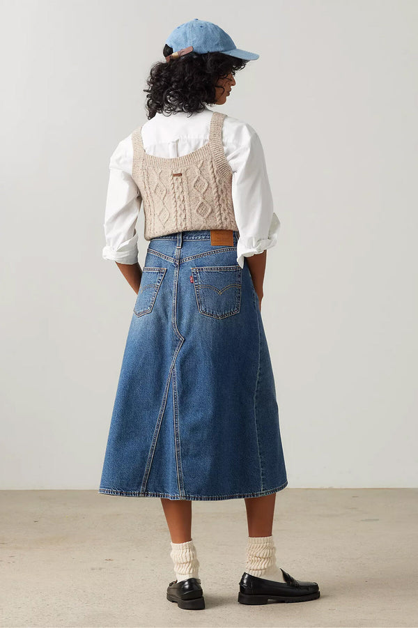 Hr A-Line Decon Denim Skirt