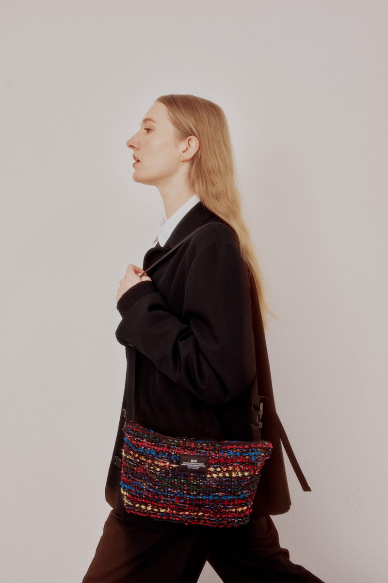 Marsupio a Tracolla in fantasia Tweed Multicolore