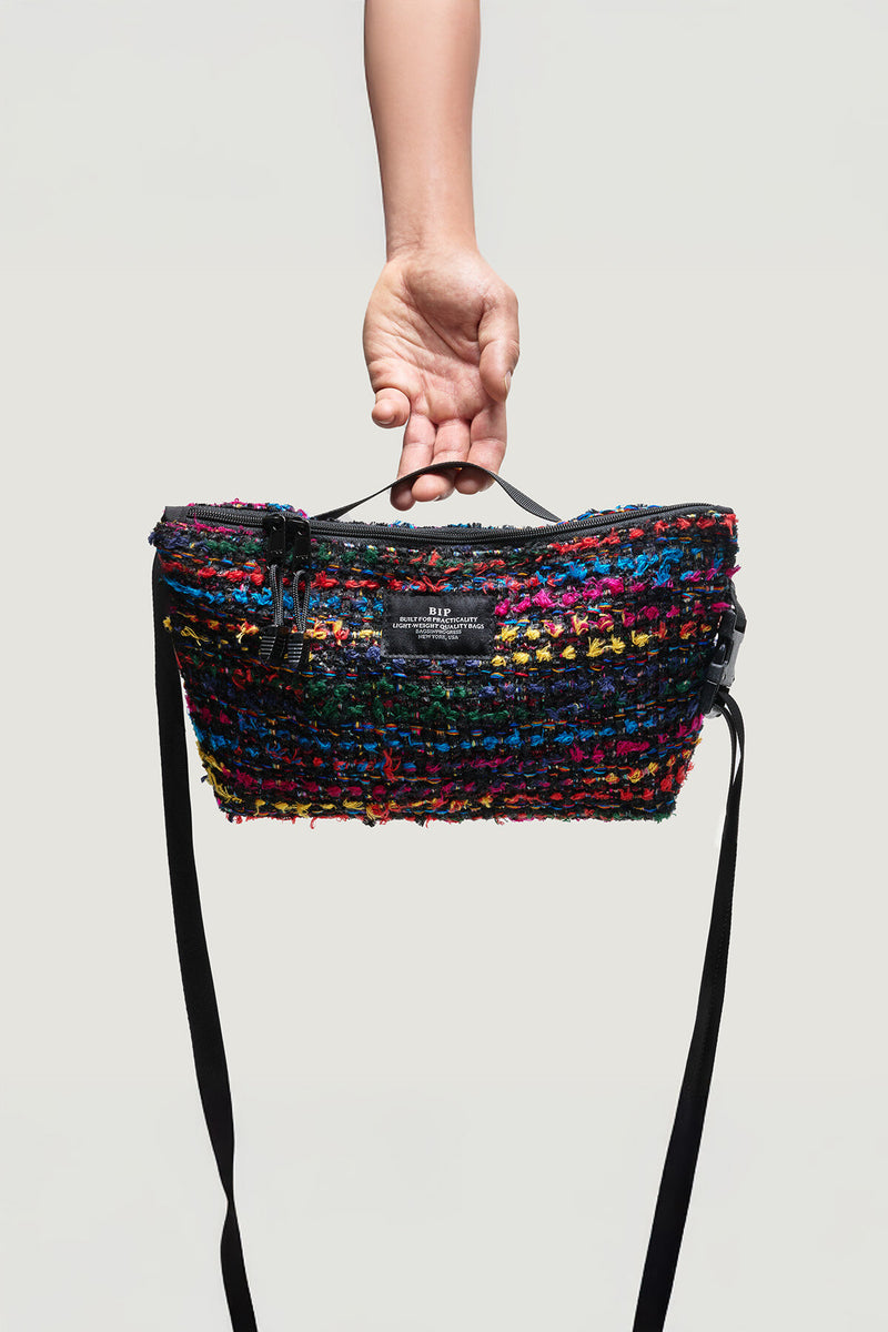 Marsupio a Tracolla in fantasia Tweed Multicolore