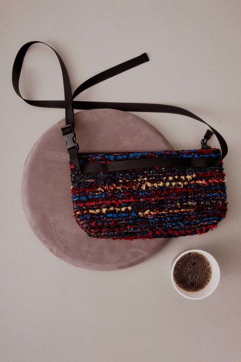 Marsupio a Tracolla in fantasia Tweed Multicolore