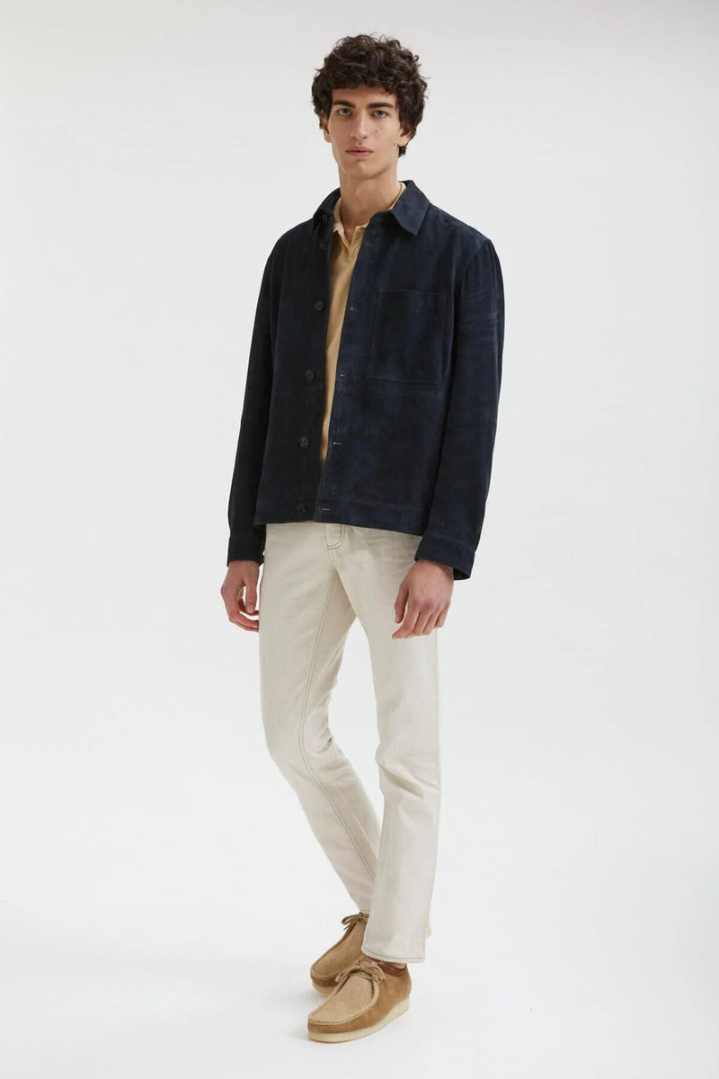 Overshirt in Pelle Scamosciata