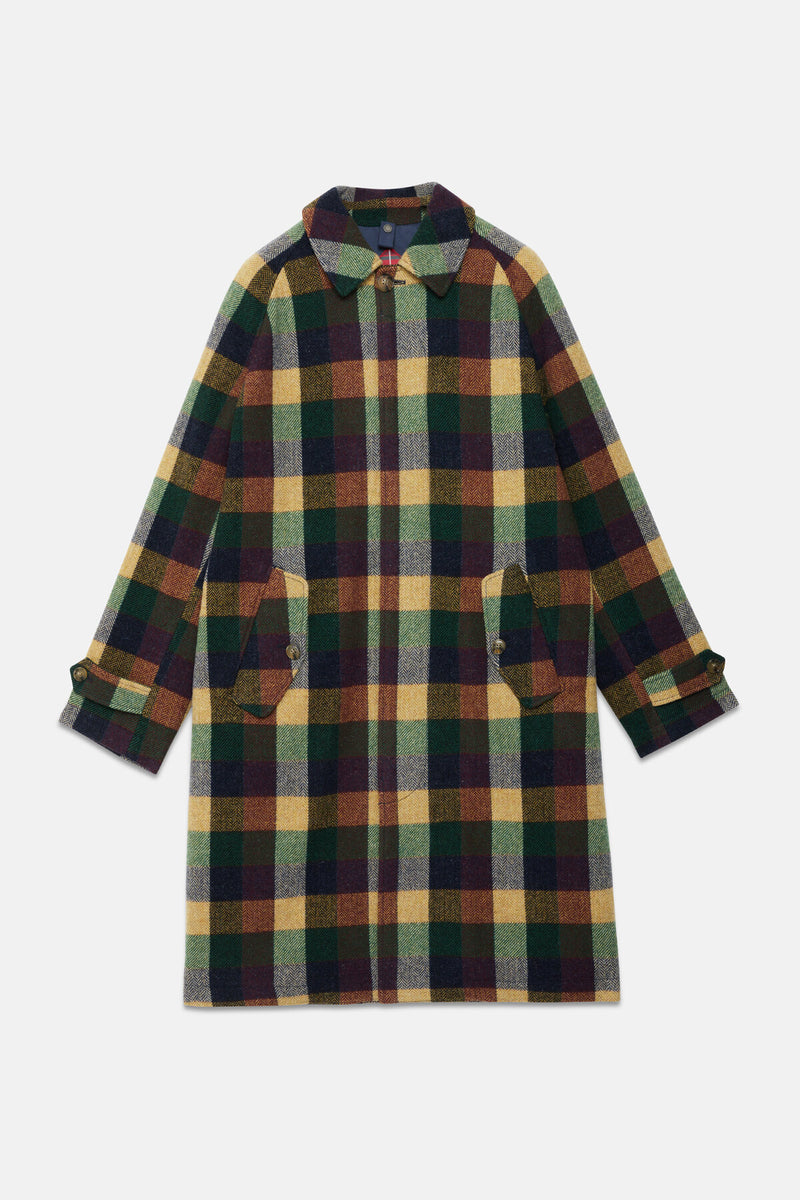 Pattern Wool Raglan Coat