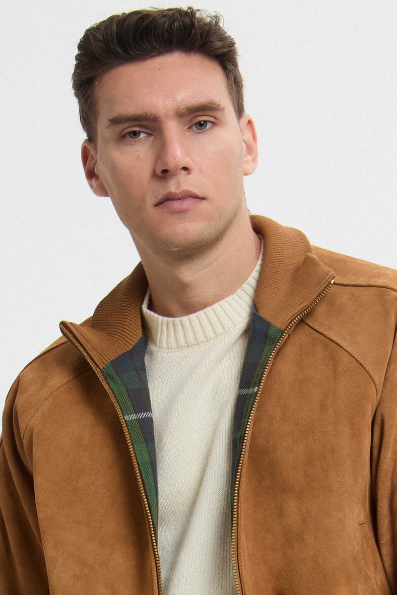 ROUGHOUT SUEDE TRACK JACKET