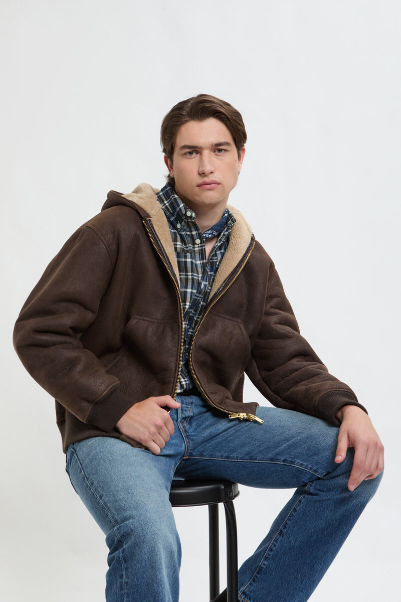 SHEARLING HOODIE