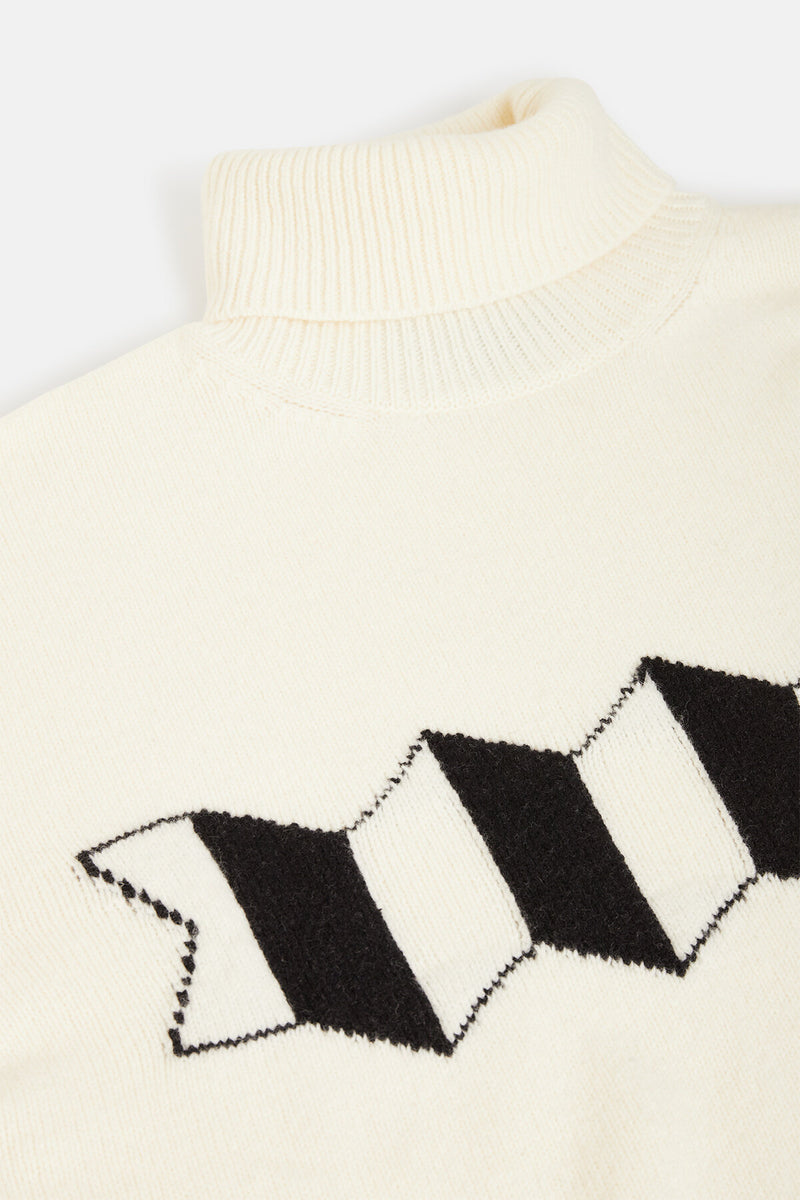 MAGLIONE A COLLO ALTO CON LOGO A FISARMONICA