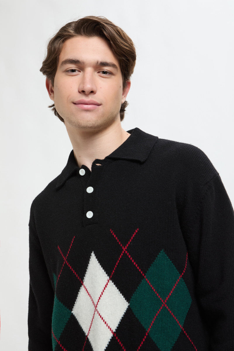 ARGYLE POLO NECK