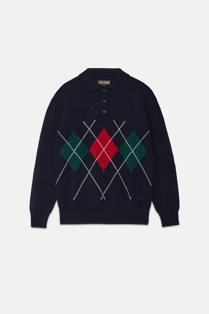 ARGYLE POLO NECK