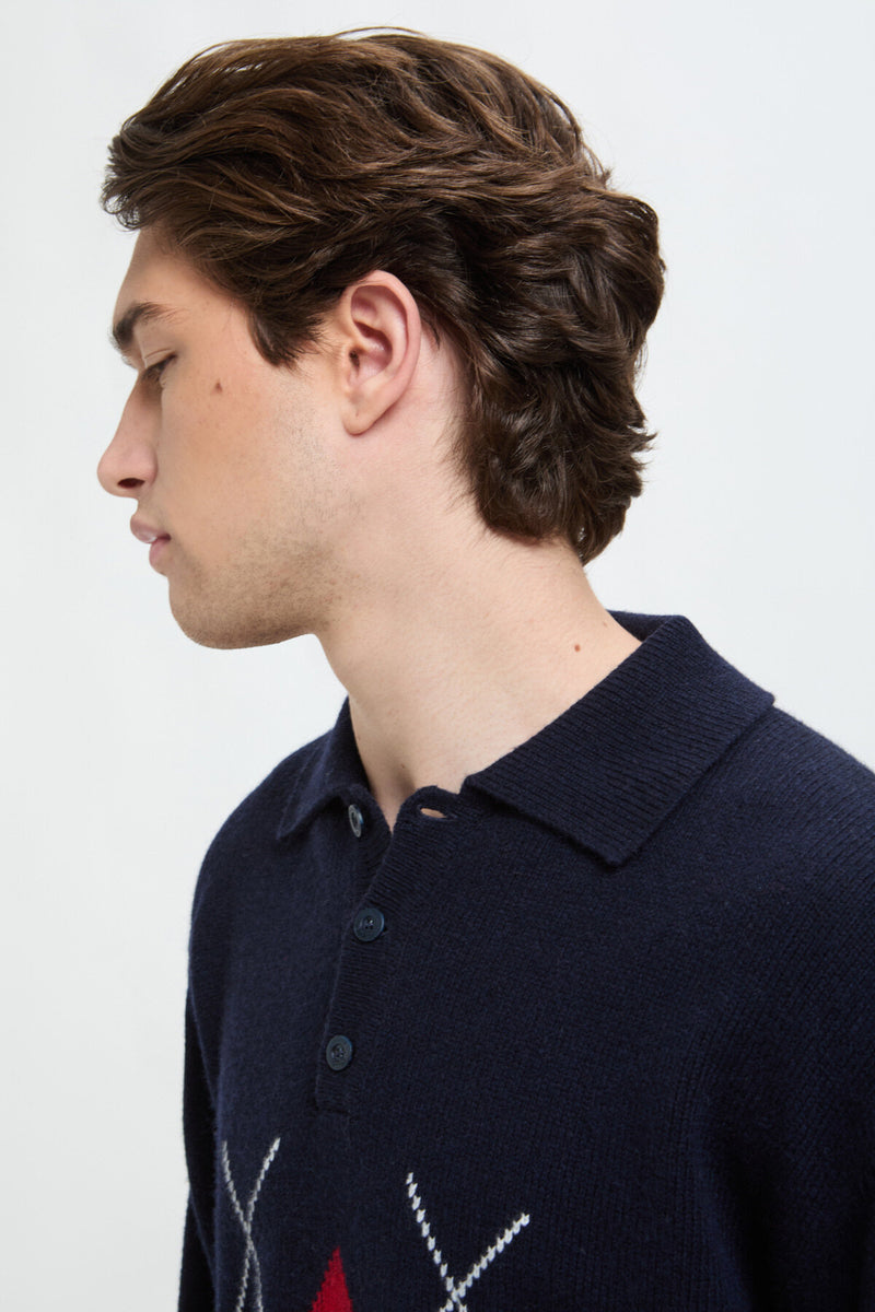 ARGYLE POLO NECK