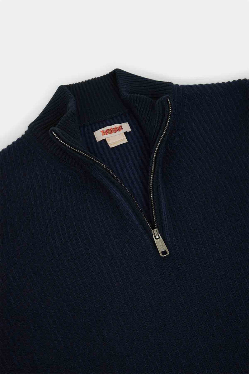MAGLIONE CON ZIP CORTA E COLLO A LUPETTO