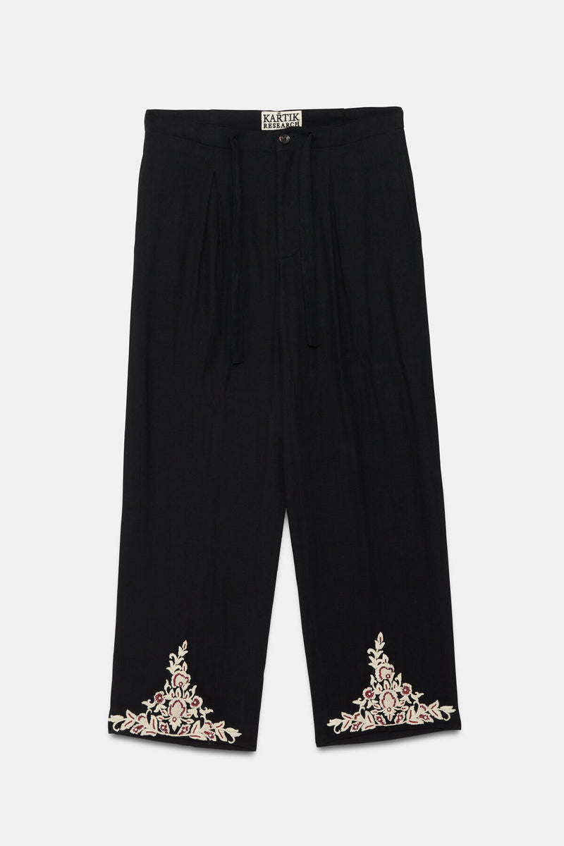 Kartik Research x Baracuta Embroidered Pleated Trouser