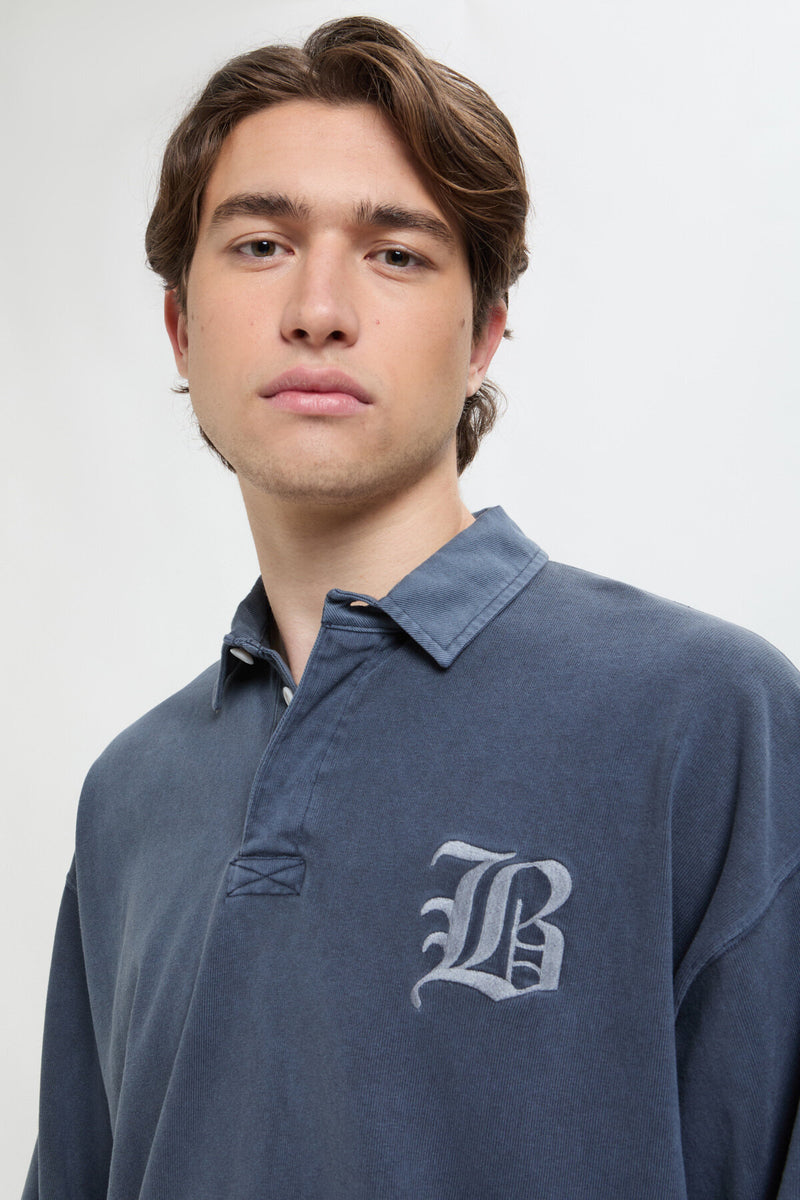 GARMENT-DYED RUGBY POLO