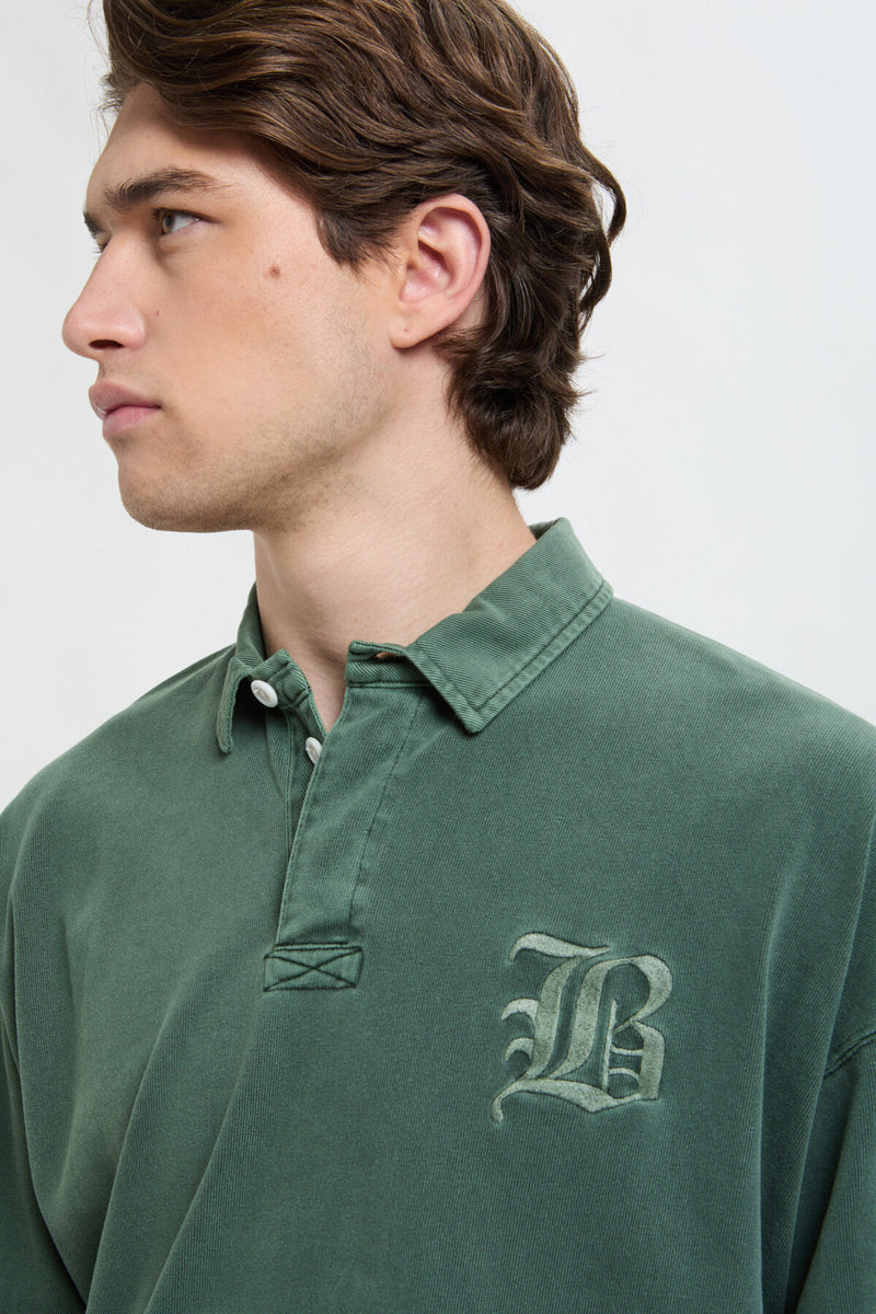 GARMENT-DYED RUGBY POLO