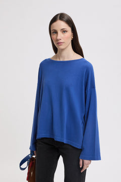 Maglione con maniche ampie in cashmere e cotone