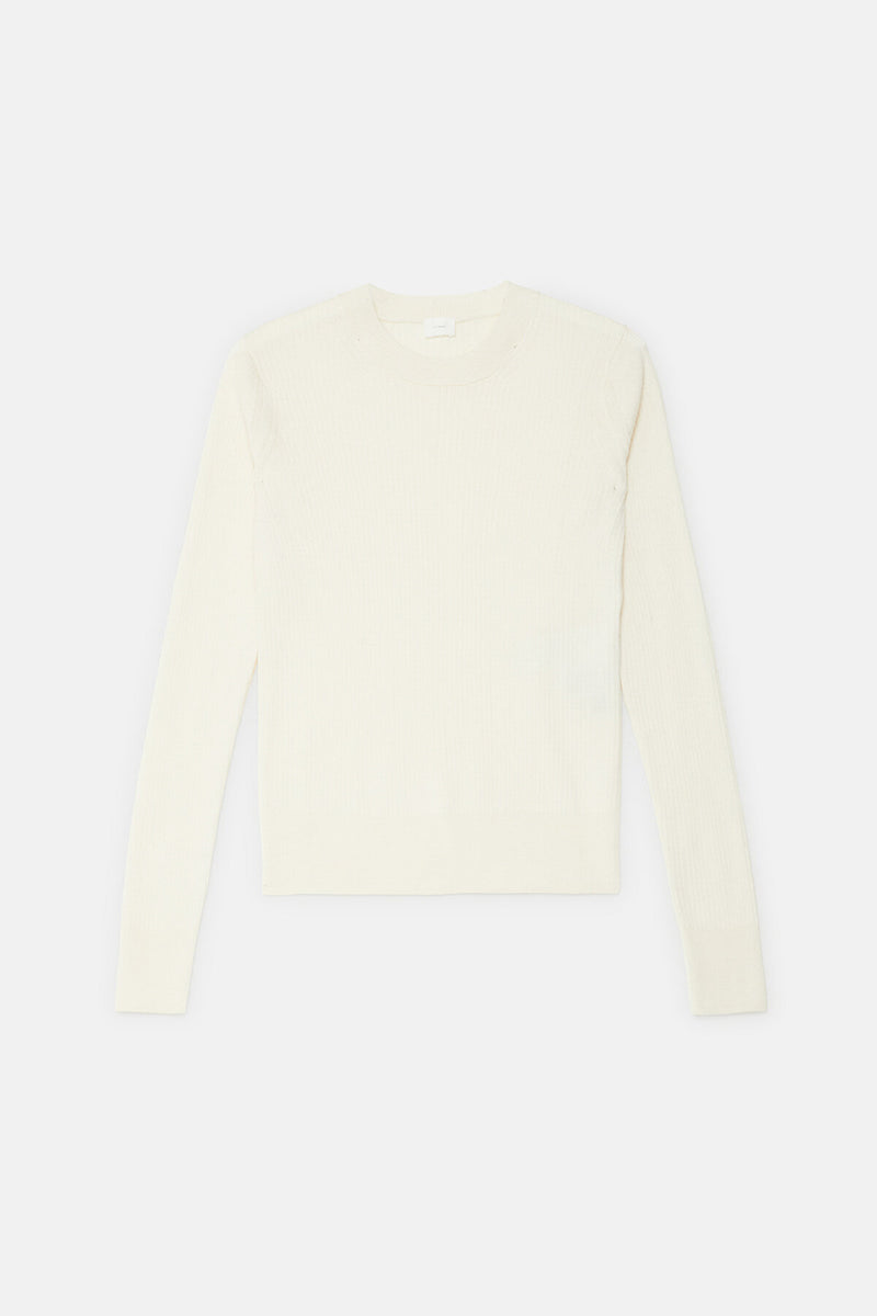 Maglione a coste a scollo rotondo