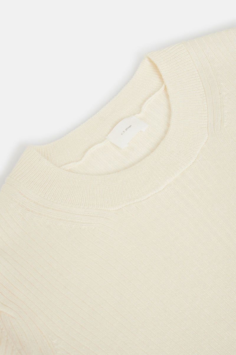 Maglione a coste a scollo rotondo