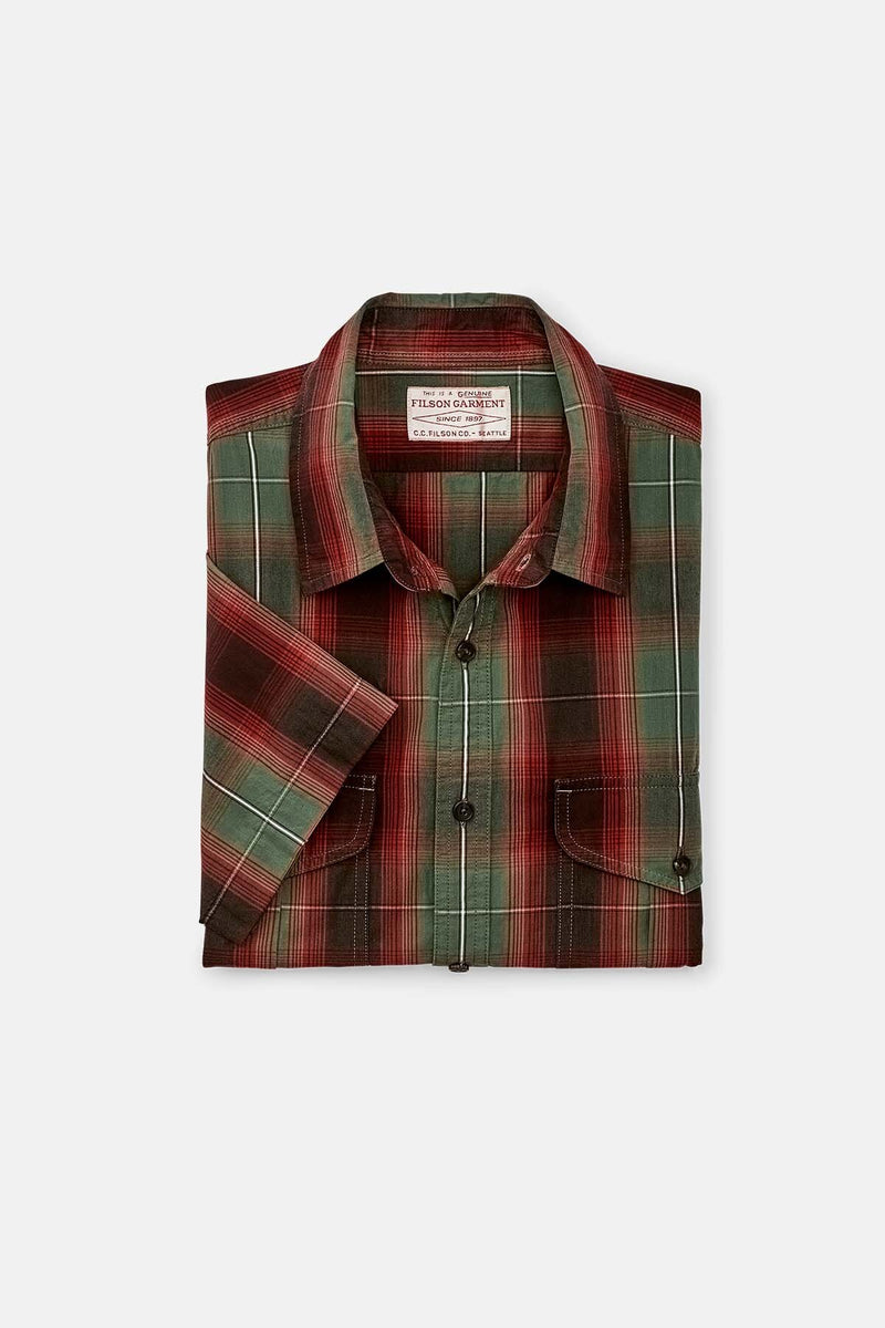 FILSON'S WASHED SHORT SLEEVE FEATHER CLOTH SHIRT