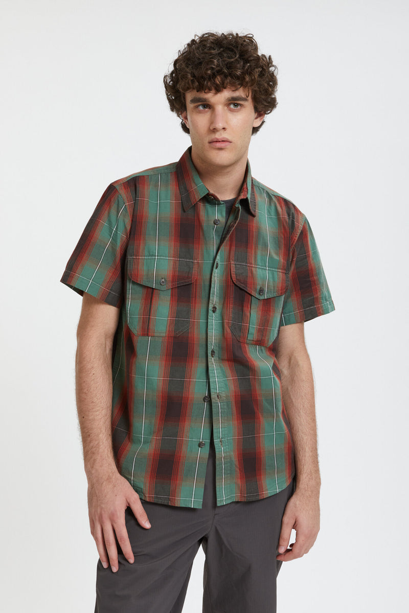 FILSON'S WASHED SHORT SLEEVE FEATHER CLOTH SHIRT