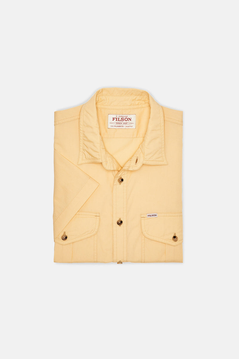 FILSON'S WASHED SHORT SLEEVE FEATHER CLOTH SHIRT