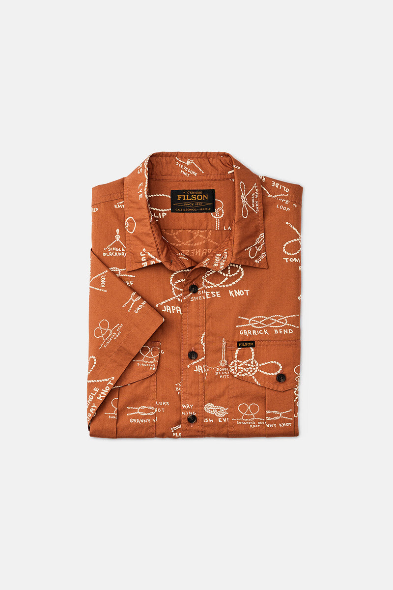 FILSON'S WASHED SHORT SLEEVE FEATHER CLOTH SHIRT