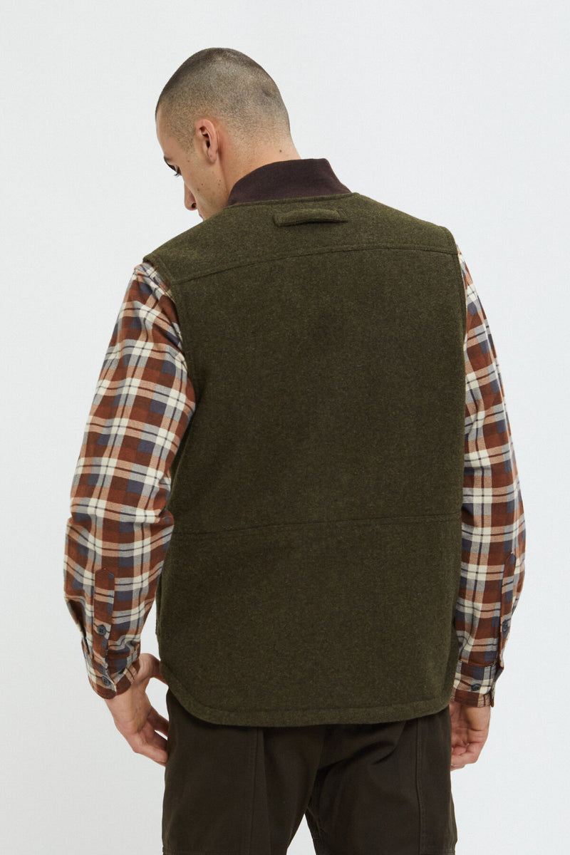 LINED MACKINAW WOOL WORK VEST