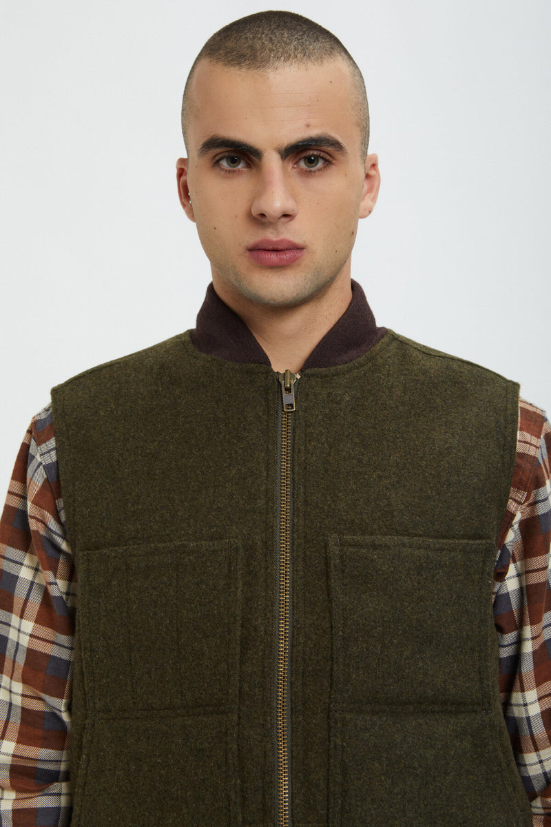 LINED MACKINAW WOOL WORK VEST