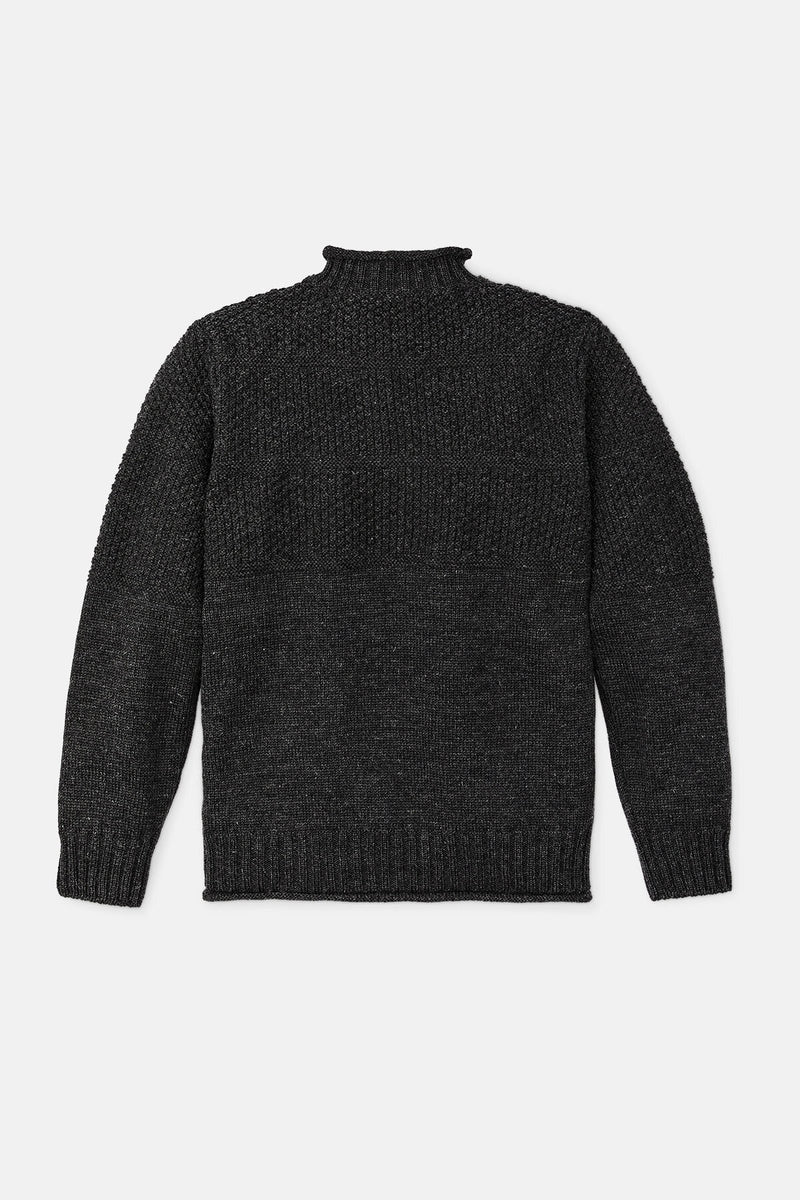 WOOL ROLL NECK FISHERMAN'S SWEATER