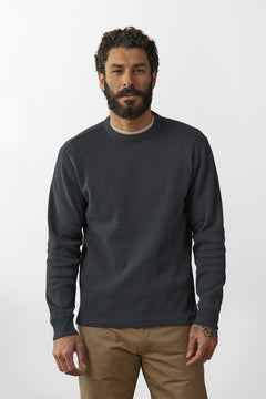 WAFFLE KNIT THERMAL CREW