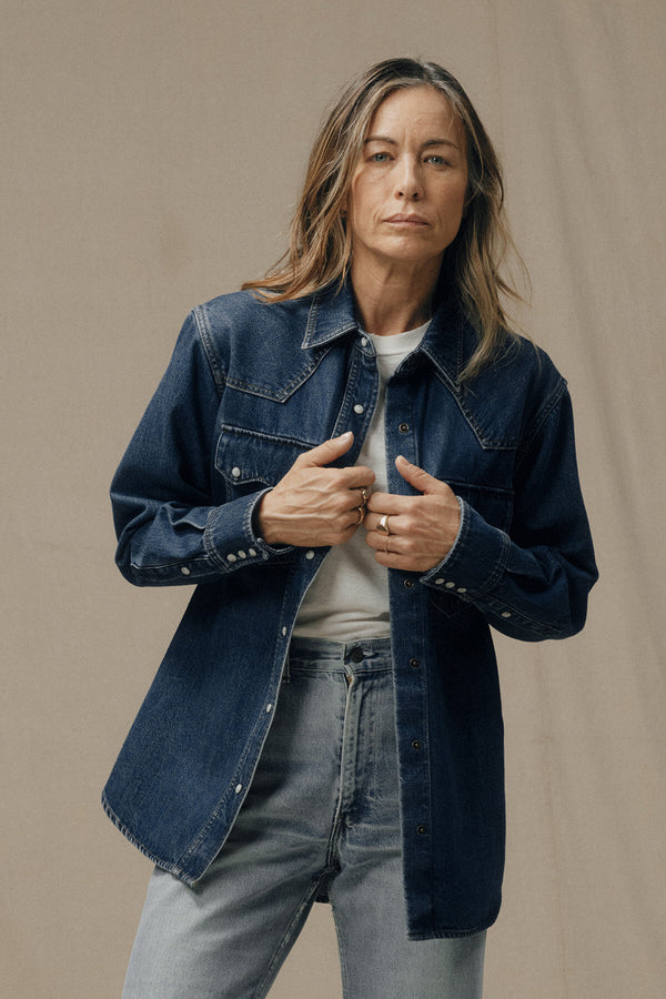 CAMICIA WESTERN IN DENIM DA DONNA