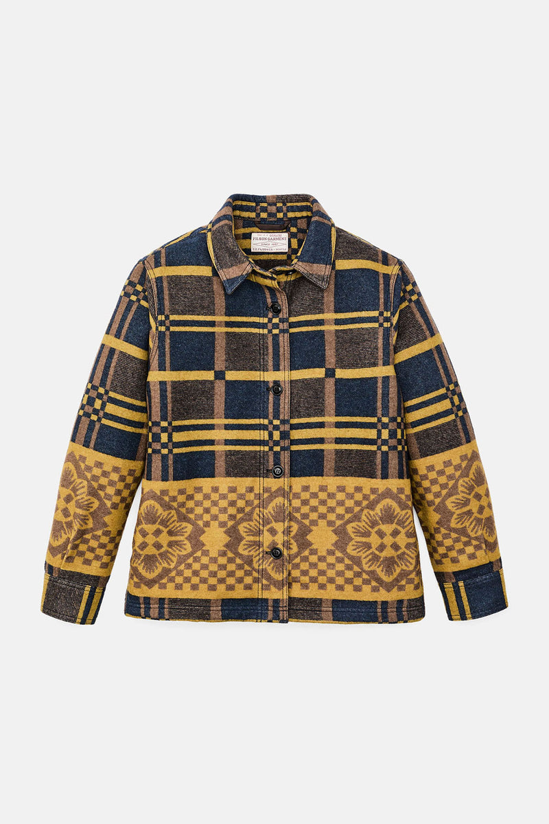 Overshirt blanket in lana da donna