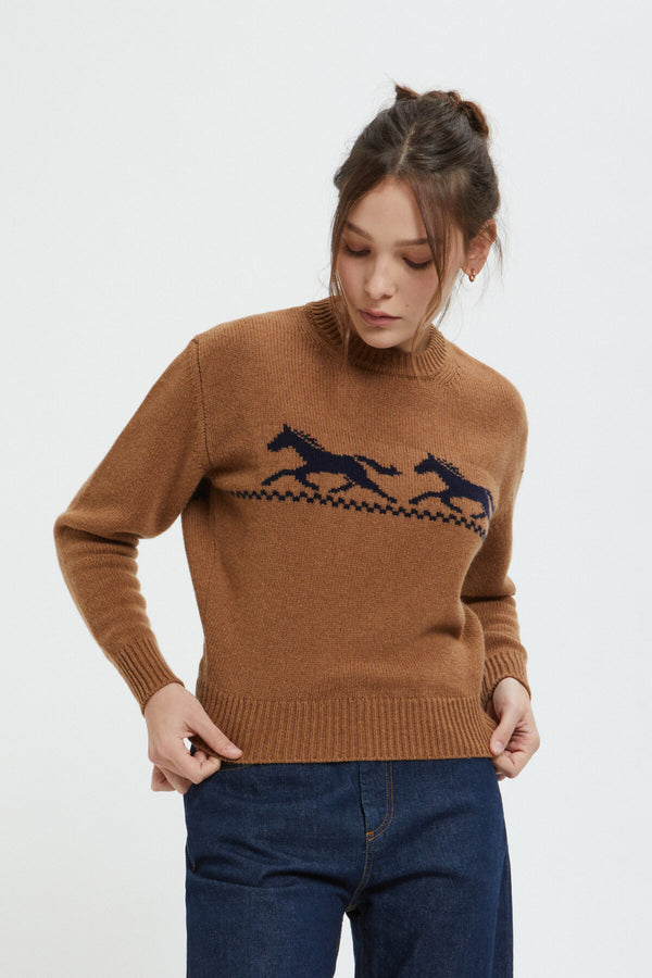 WOMEN'S WOOL CREWNECK SWEATER