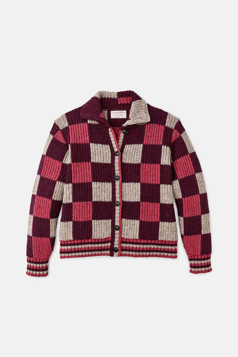 WOMEN’S CHECKERED WOOL CARDIGAN
